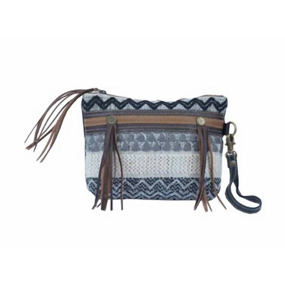 NEW HOPOFLY women's pronto wristlet pouch in blue multi